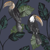 Tiki Wallpaper - Navy - by Albany. Click for more details and a description.