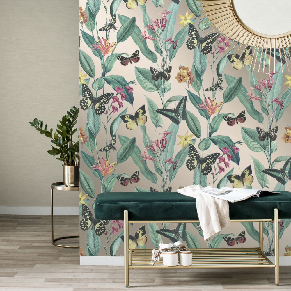 Papillon Wallpaper - Rose Gold - by Albany