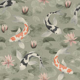 Koi Wallpaper - Sage - by Albany. Click for more details and a description.