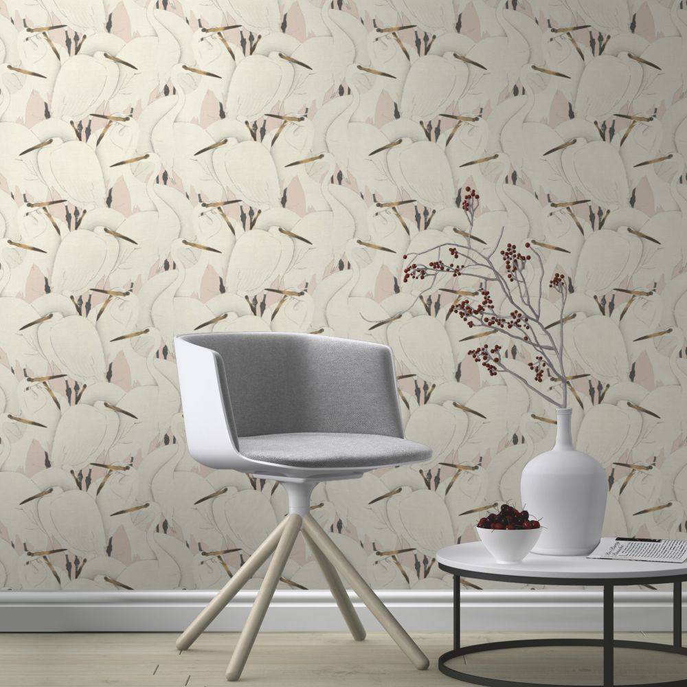 Stork Wallpaper - Cream - by Albany