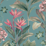Oliana Floral Wallpaper - Teal - by Albany. Click for more details and a description.