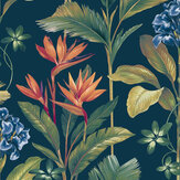 Oliana Floral Wallpaper - Navy - by Albany. Click for more details and a description.