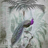 Peacock Jungle Mural - Grey - by ARTist. Click for more details and a description.