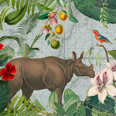 Jungle Rhino Mural - Multi - by ARTist. Click for more details and a description.