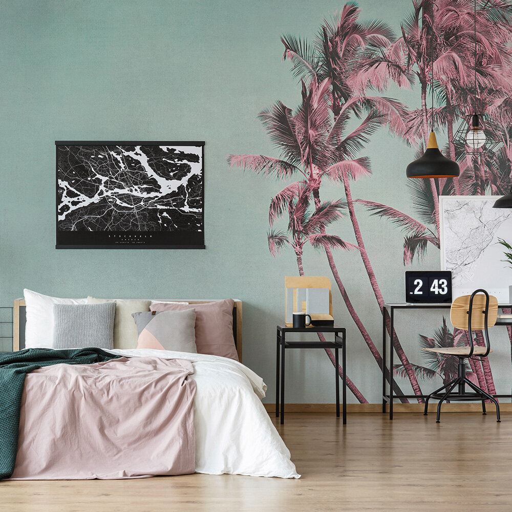 Tropical Breeze Mural - Teal - by ARTist