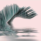 Palm Leaf Water Mural - Pink - by ARTist. Click for more details and a description.