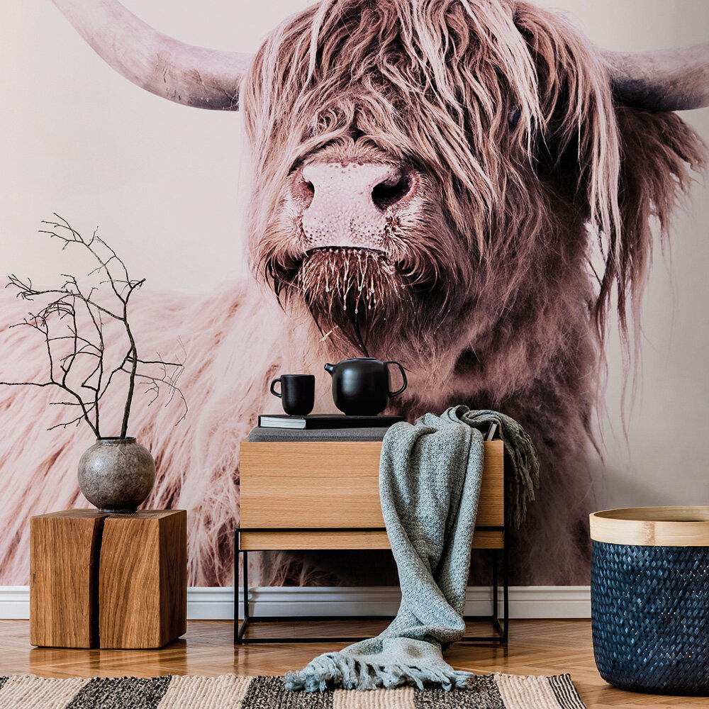 Highland Cattle 1 Mural - Brown - by ARTist