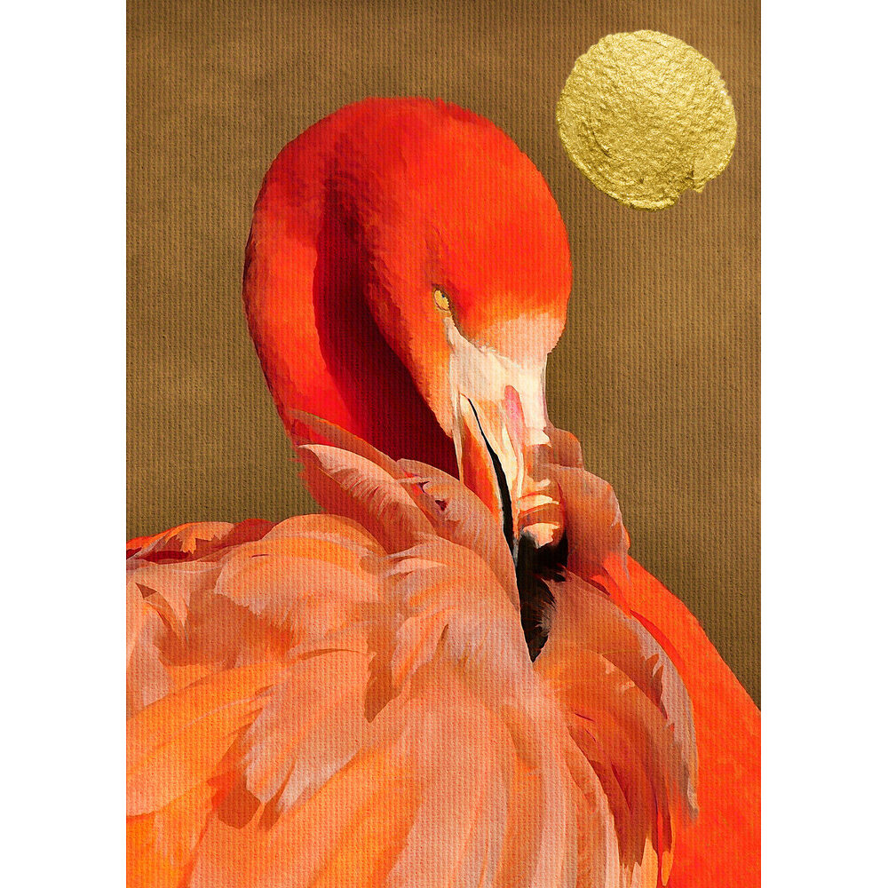 Flamingo in the sun Mural - Tangerine - by ARTist