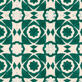 Aegean Tiles Wallpaper - Ultramarine Green - by Mind the Gap. Click for more details and a description.