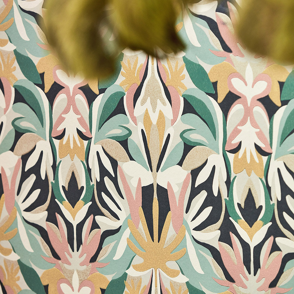 Melora Wallpaper - Positano Succulent/Gold - by Harlequin