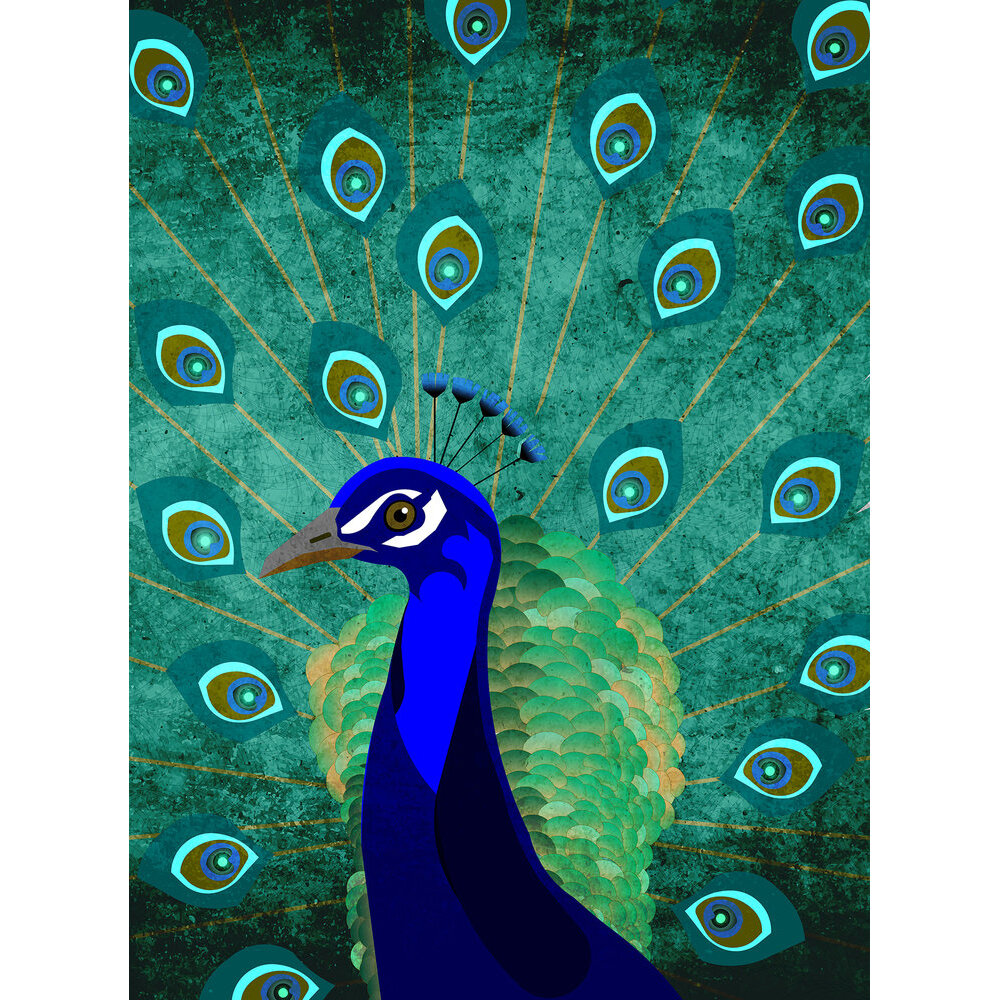 Peacock Mural - Blue - by ARTist