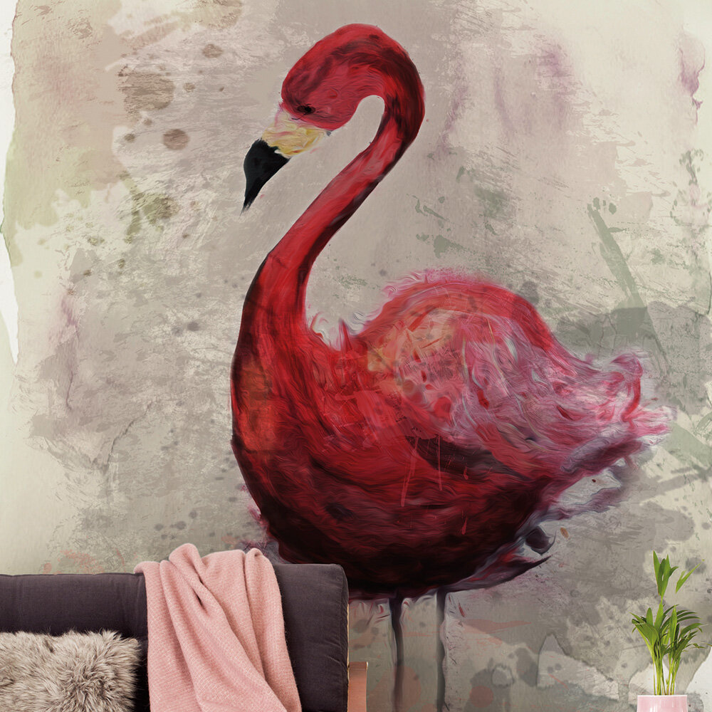 Flamingo Mural - Pink - by ARTist