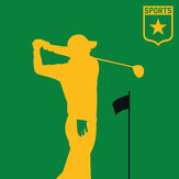 Golf Player Mural - Green/Yellow - by ARTist. Click for more details and a description.
