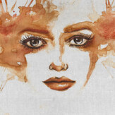 Watercolour Face Mural - Burnt Orange - by ARTist. Click for more details and a description.