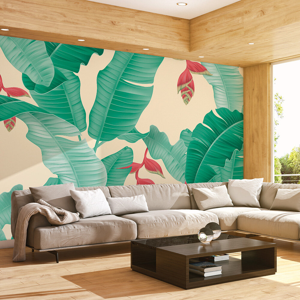 Heliconia Mural - Green - by ARTist