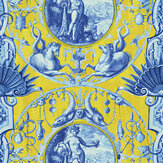 Calypso Fabric - Blue/ Indigo/ Yellow - by Mind the Gap. Click for more details and a description.