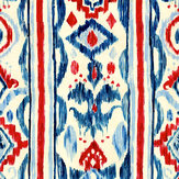 Mediterraneo Ikat Fabric - Indigo/ Red/ White - by Mind the Gap. Click for more details and a description.