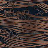 Whitby Wallpaper - Midnight & Copper - by Mini Moderns. Click for more details and a description.