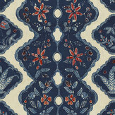 Phoenicia Batik Fabric - Indigo/ Red/ Taupe - by Mind the Gap. Click for more details and a description.