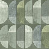Geometric Motif Wallpaper - Green - by Albany. Click for more details and a description.