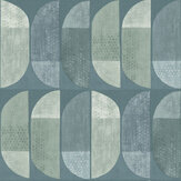 Geometric Motif Wallpaper - Blue / Green - by Albany. Click for more details and a description.
