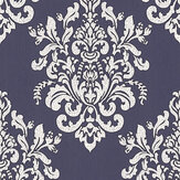 Bold Damask Wallpaper - Navy - by Albany. Click for more details and a description.