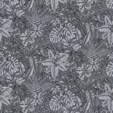 Tropical leaves Wallpaper - Dark Grey - by Albany. Click for more details and a description.