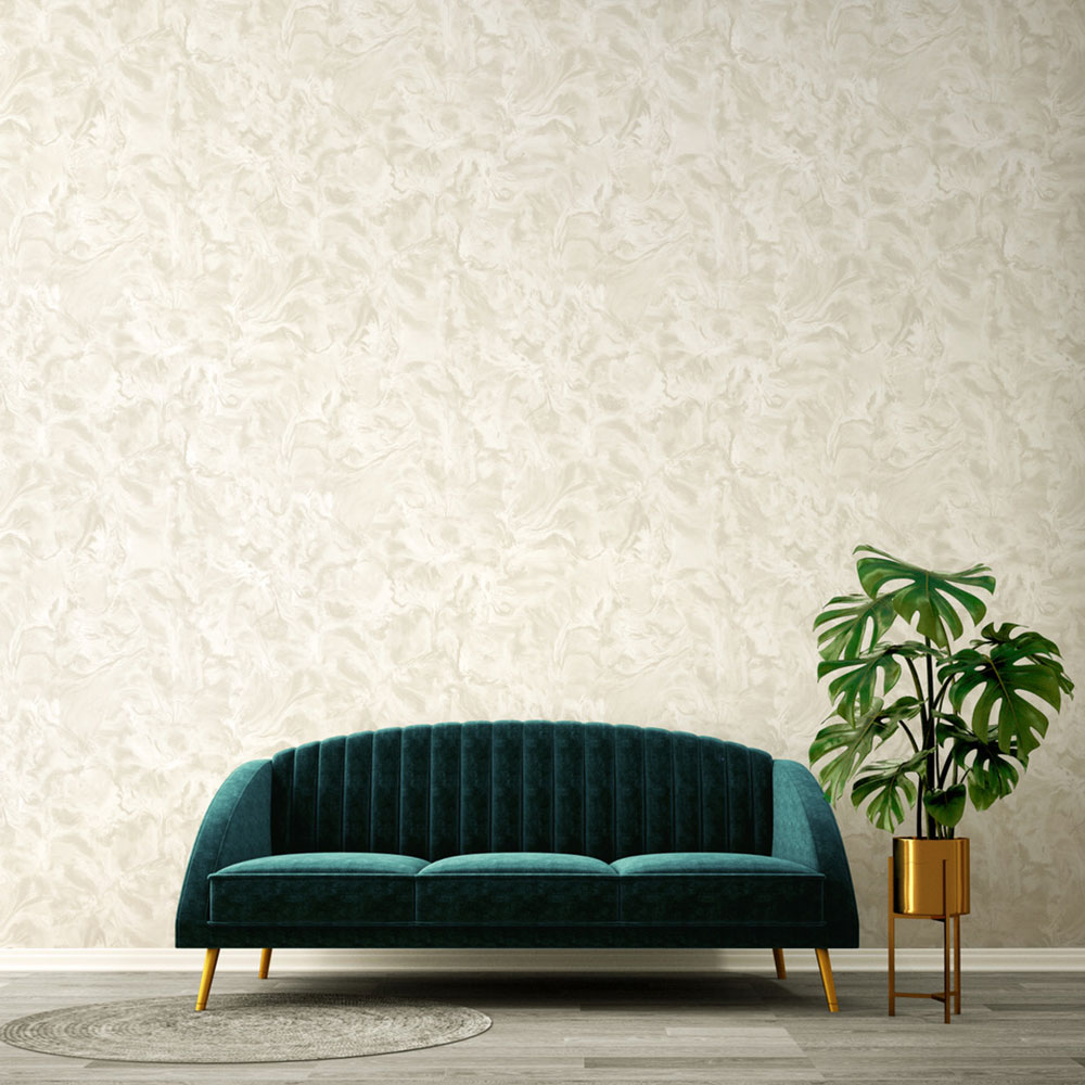 Lusso Wallpaper - Cream - by Albany