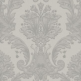 Amara Damask Wallpaper - Silver - by Albany. Click for more details and a description.