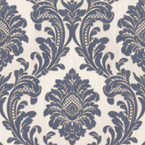 Classic Damask Wallpaper - Navy - by Albany. Click for more details and a description.