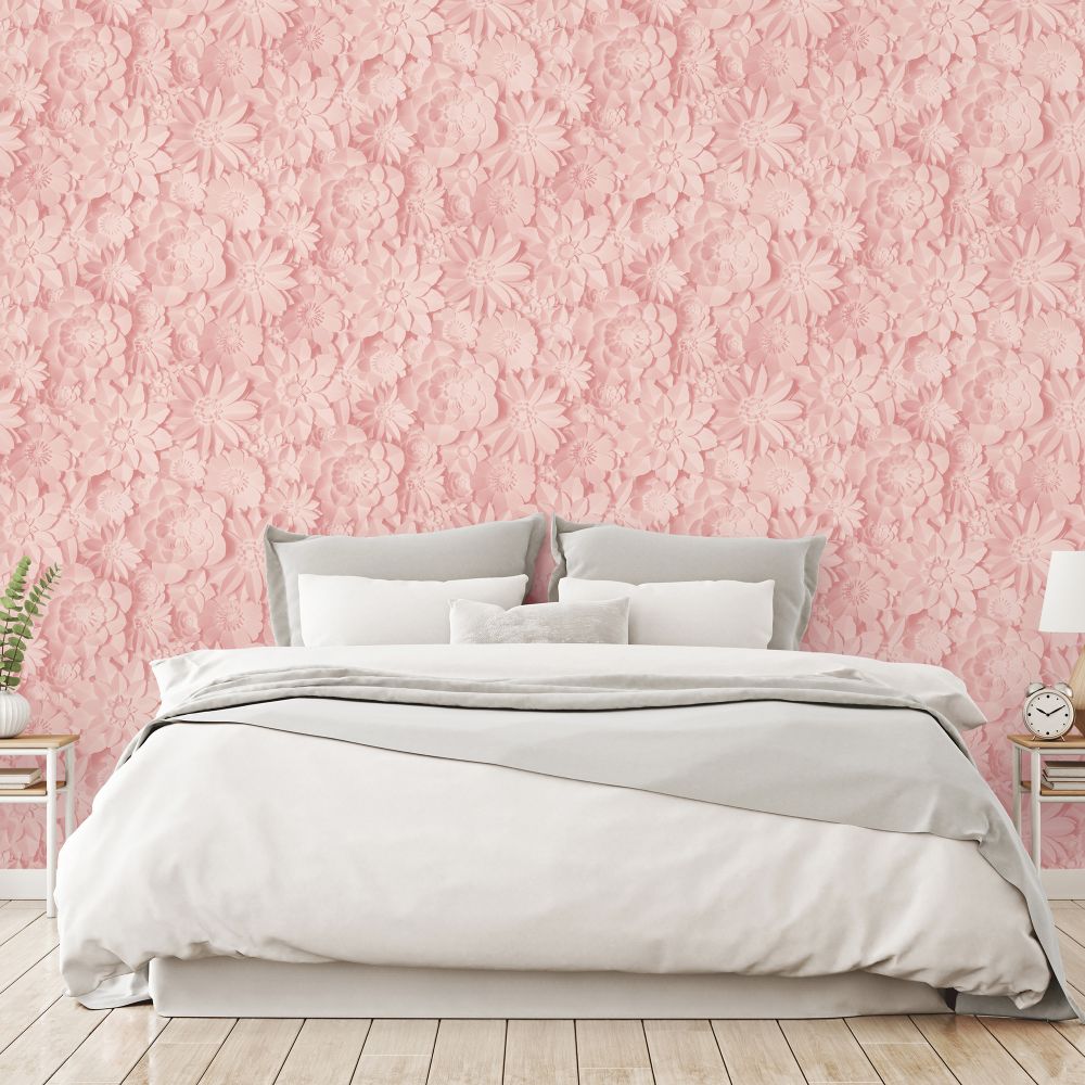 Dimensions Floral Wallpaper - Pink - by Albany