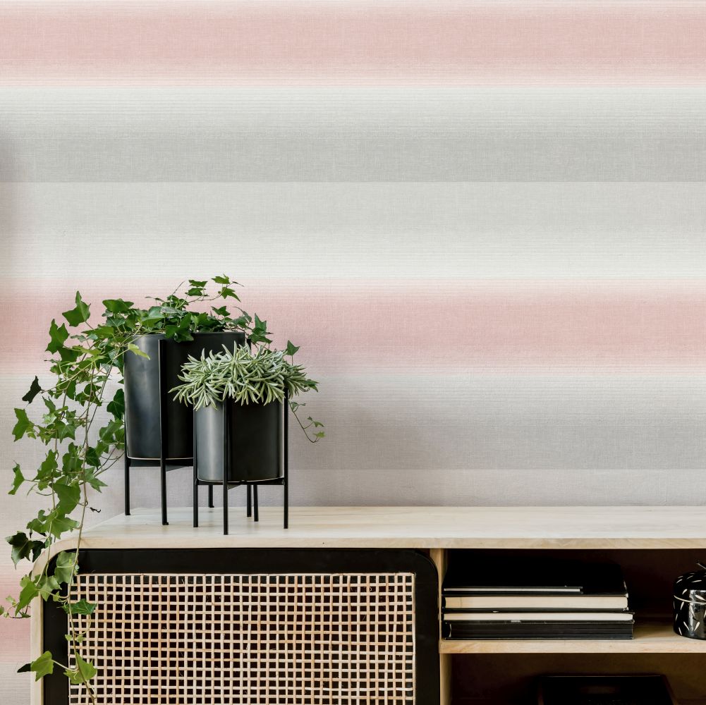 Kirby Stripe Wallpaper - Pink - by Albany