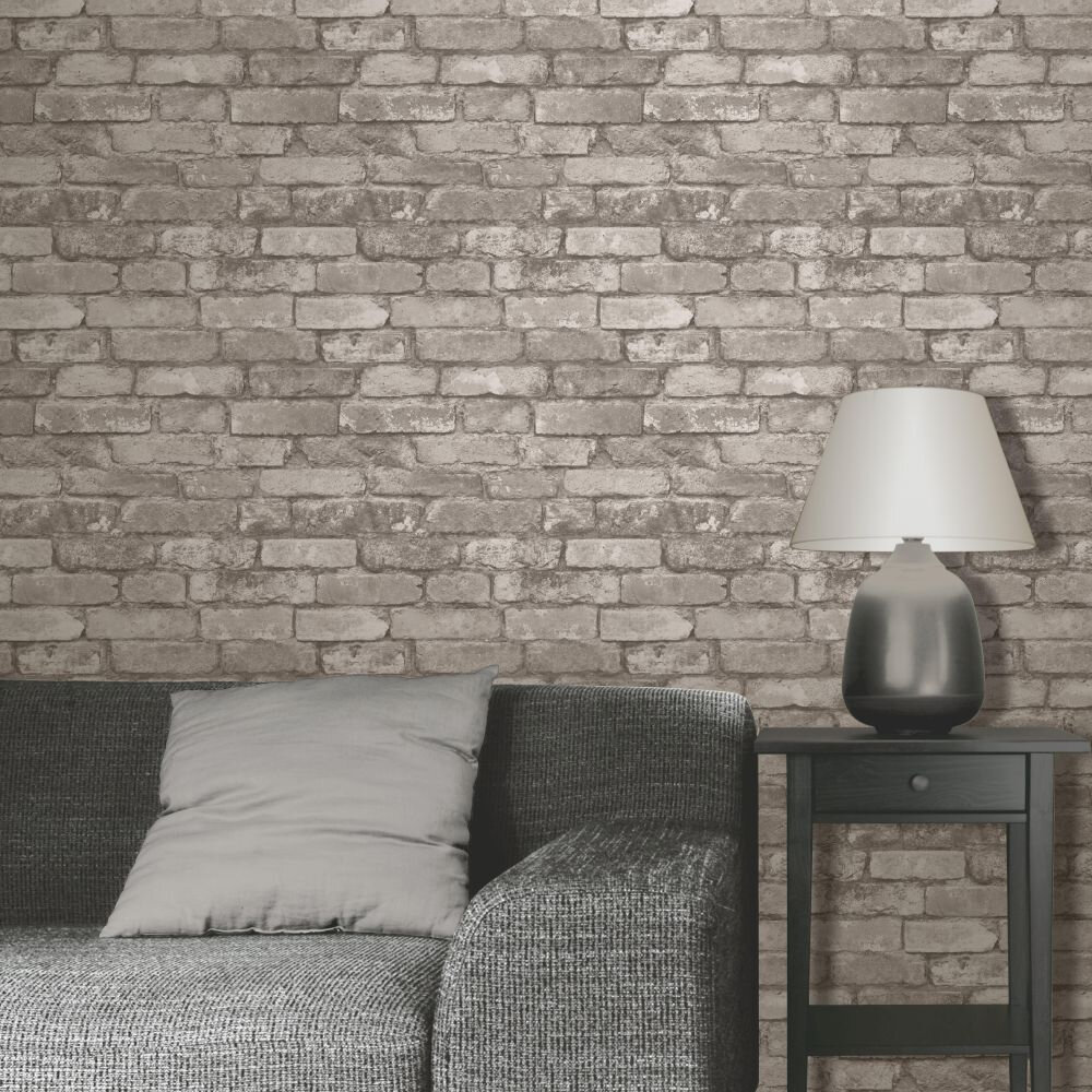 Rustic Brick Wallpaper - Brown - by Albany