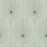 Peacock Feather Wallpaper - Duck Egg - by Galerie. Click for more details and a description.