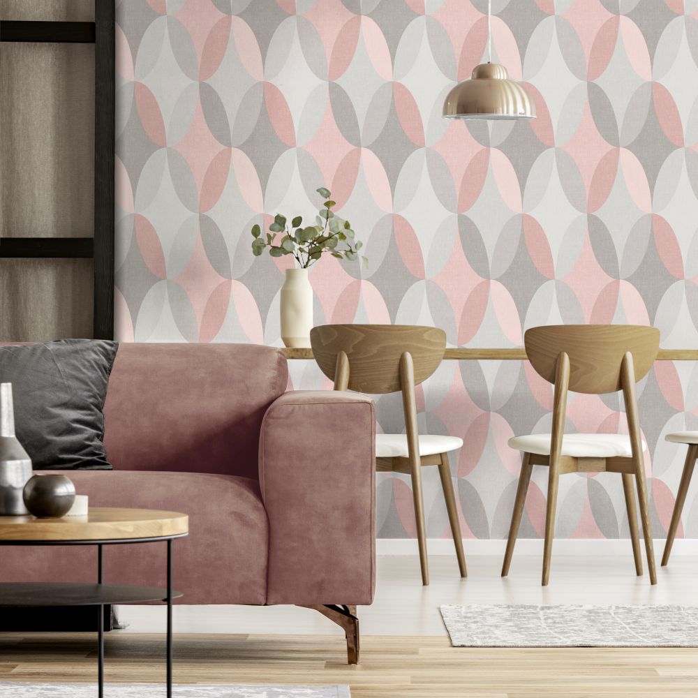 Kirby Geo Wallpaper - Pink - by Albany