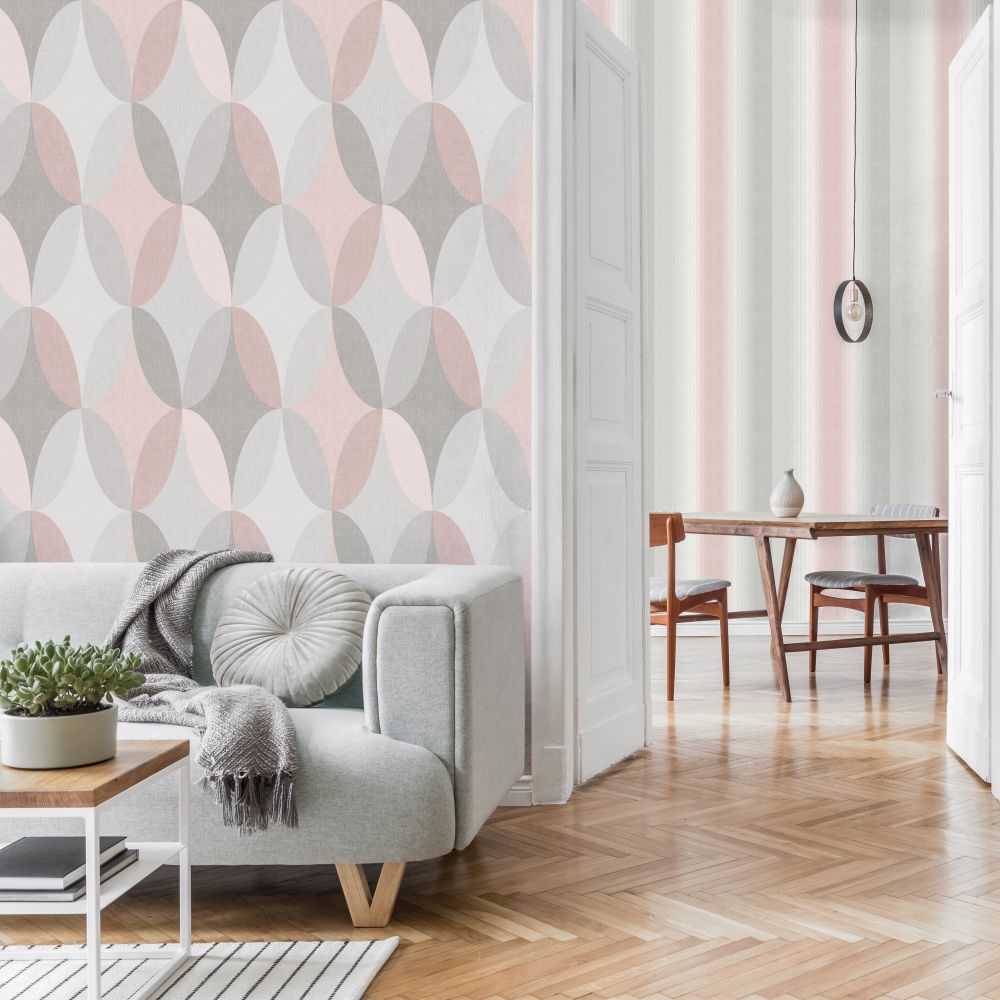 Kirby Geo Wallpaper - Pink - by Albany