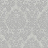 Chenille Damask Wallpaper - Silver - by Albany