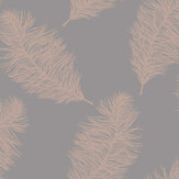 Fawning Feather Wallpaper - Grey / Rose Gold - by Albany. Click for more details and a description.