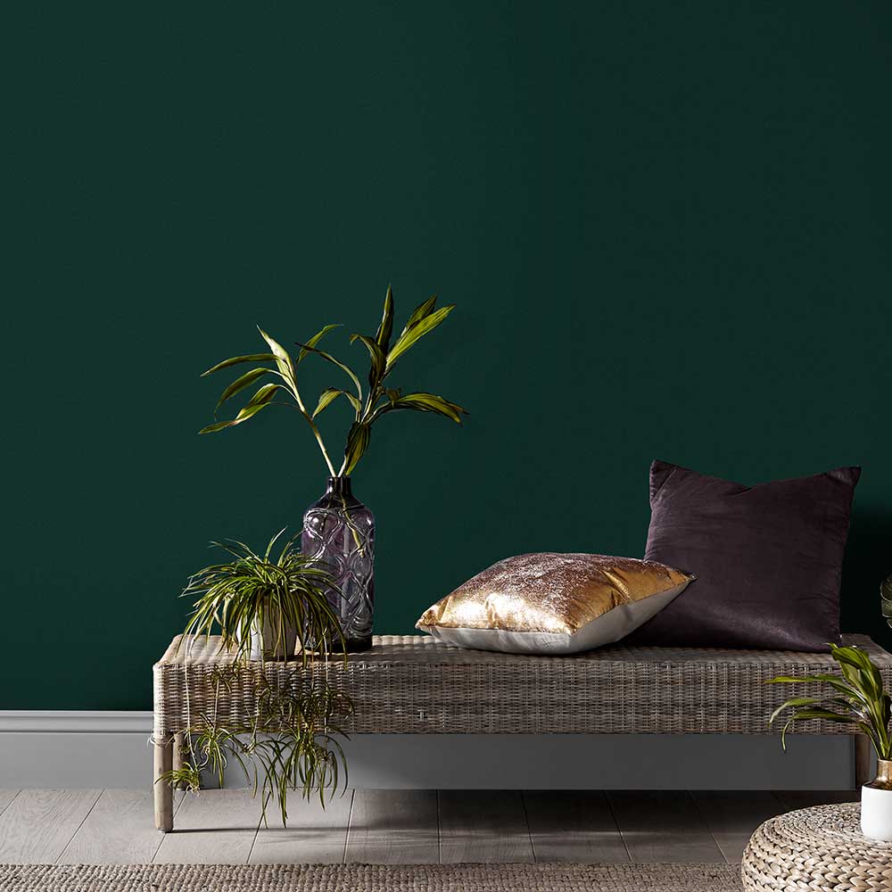 Luxury Emerald Plain Wallpaper - by Graham & Brown