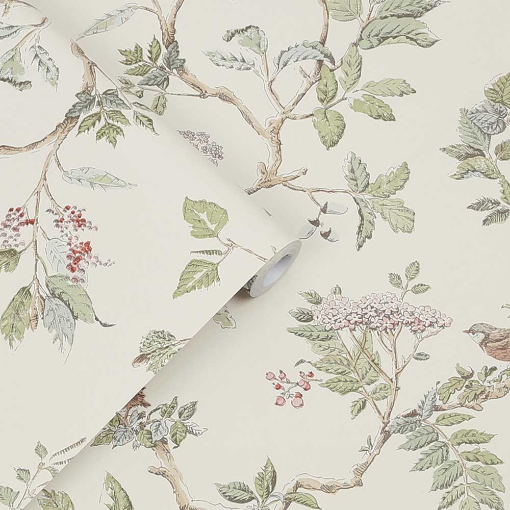 Elderwood Wallpaper - Natural - by Laura Ashley