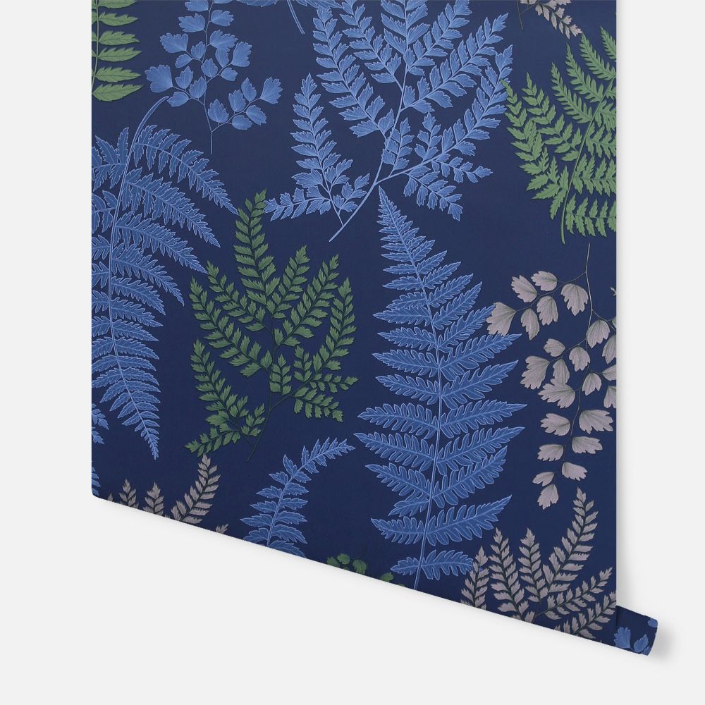Botanical Fern Wallpaper - Navy / Grey - by Arthouse