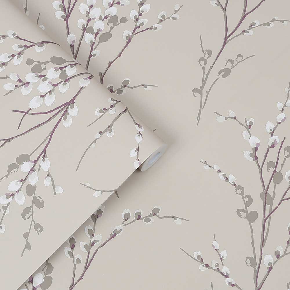 Pussy Willow Wallpaper - Natural - by Laura Ashley