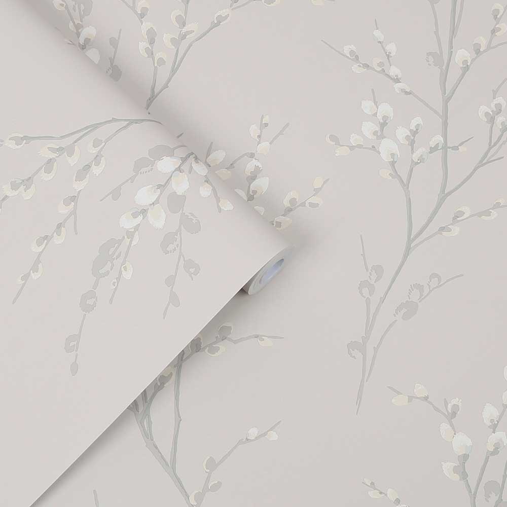 Pussy Willow Wallpaper - Dove Grey - by Laura Ashley