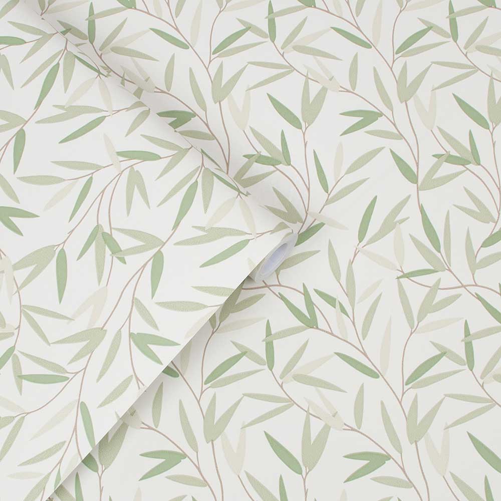 Willow Leaf Wallpaper - Hedgerow - by Laura Ashley