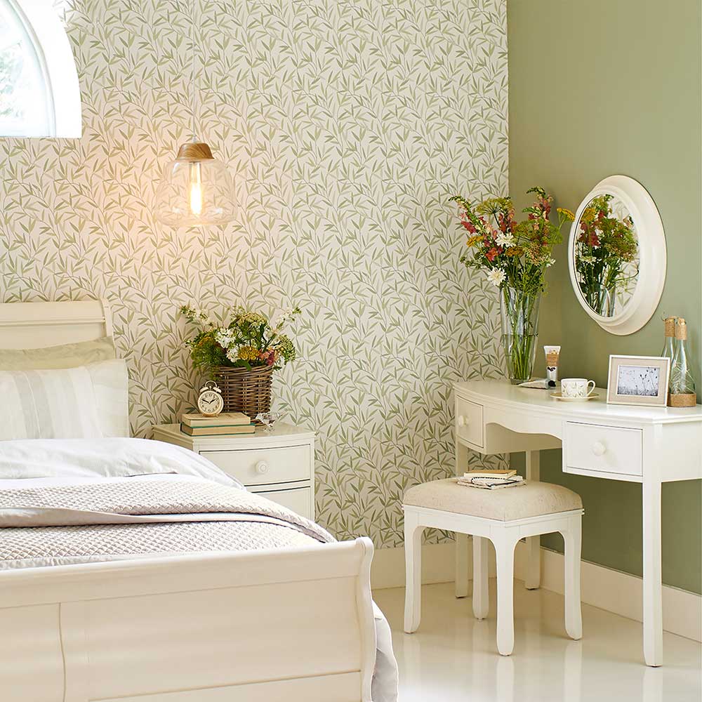 Willow Leaf Wallpaper - Hedgerow - by Laura Ashley
