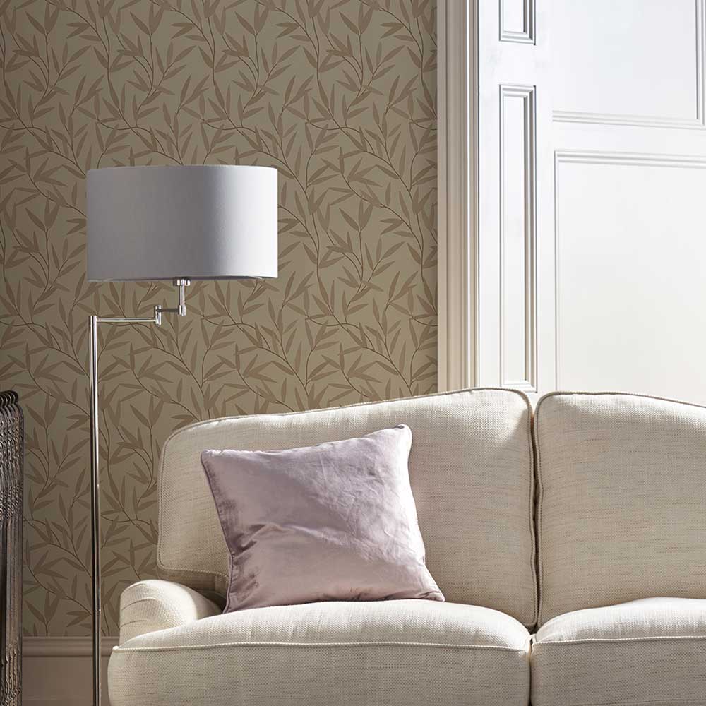 Willow Leaf Wallpaper - Natural - by Laura Ashley