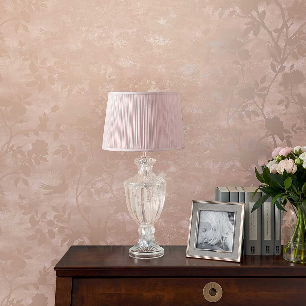 Eglantine Silhouette Wallpaper - Blush - by Laura Ashley