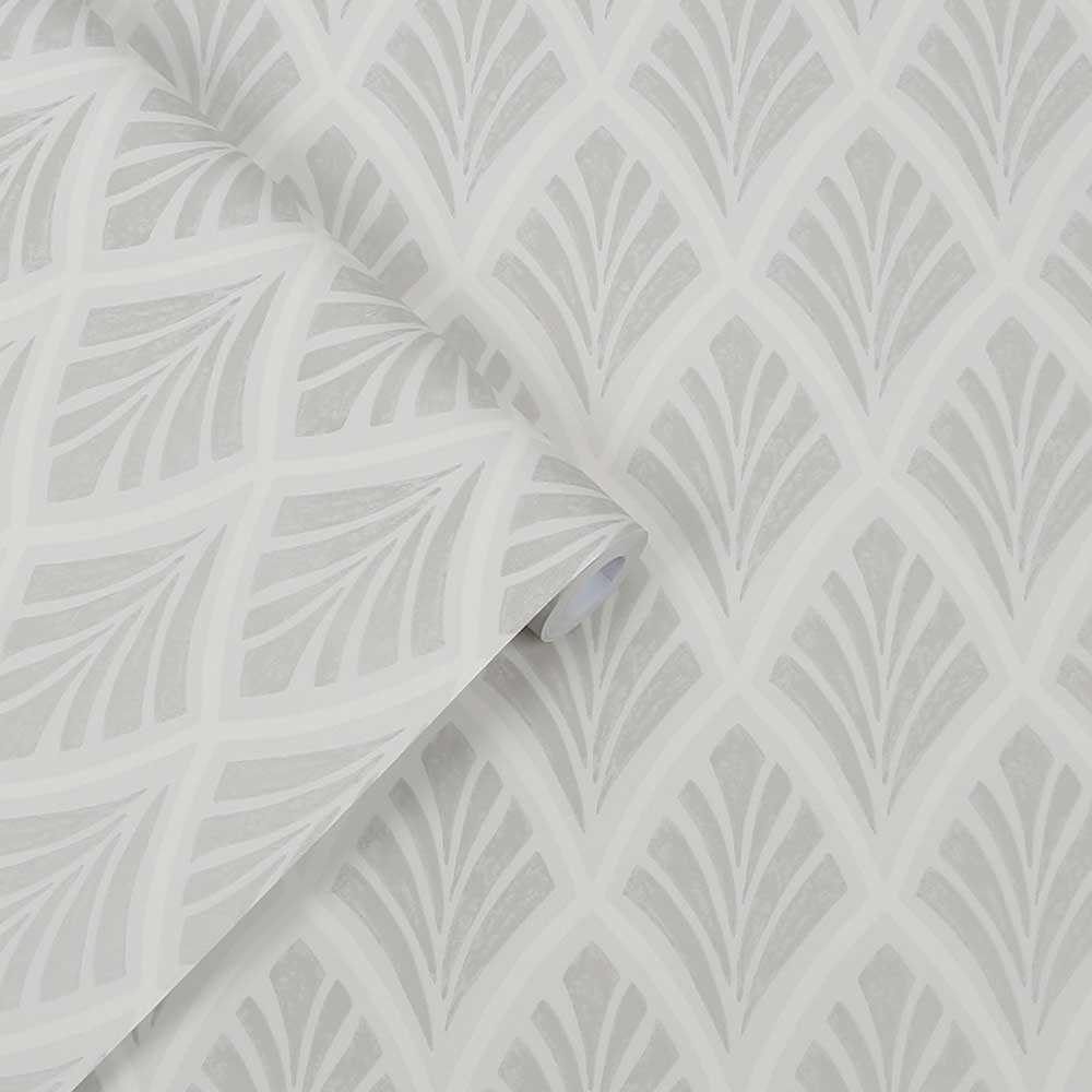 Florin Wallpaper - Silver - by Laura Ashley
