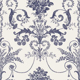 Josette Wallpaper - Off White / MIdnight - by Laura Ashley. Click for more details and a description.