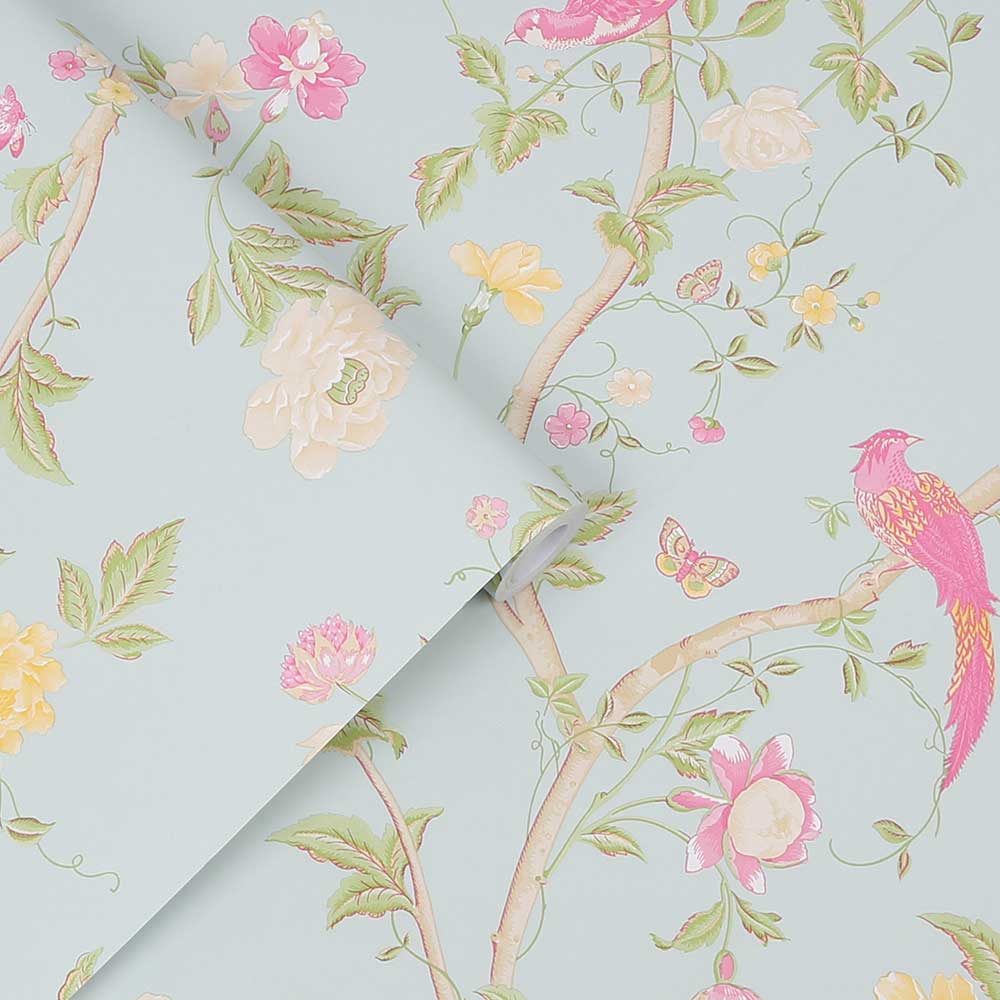 Summer Palace Wallpaper - Duck Egg - by Laura Ashley